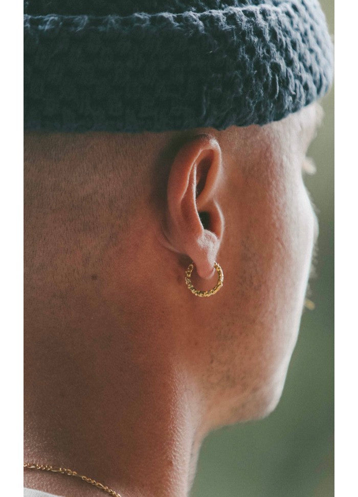 Mini Crunchy Edge hoop - forgyldt